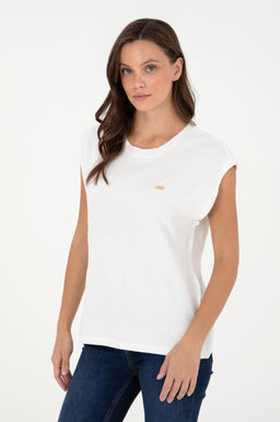 Женская футболка цвета экрю Неожиданная скидка в корзине - U.s. polo assn фото 3