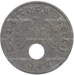 Монета 1 рейхспфенниг 1942 года A Германия