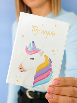ОБЛОЖКА ДЛЯ ПАСПОРТА Caramel Unicorn, плотность 560 мкм