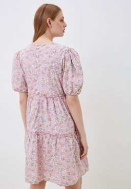 Розовое платье с цветочным принтом - Incity фото 5