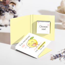 Мини-открытка "Я по тебе скучаю" (лимон)