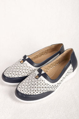 Туфли женские бело-синие