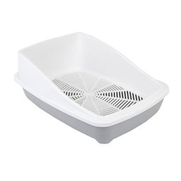 Туалет д/кошек Редпластик Третий высокий с бортом и сеткой 52*39*20 2903св-сер