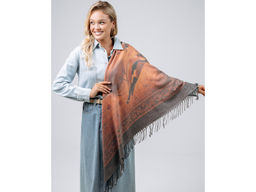 Платок Lanotti двухсторонний Сердце природы терракот/№61