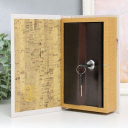 Шкатулка книга-сейф «Сад с лавандой», дерево, искусственная кожа, 21×13×5 см