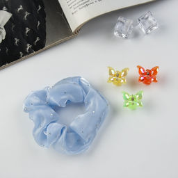 Цена за 2 шт. Набор для волос «Джеси блеск», резинка 7 см, 3 крабика 2 см, яркость