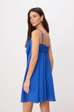 Saks Ask?l? Mini Kurdele Detayl? Dokuma Elbise TWOSS26EL00983 - Trendyolmilla фото 4