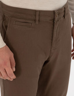 Kahverengi Slim Fit Pamuk Kar___ml_ Kanvas Pantolon - Cacharel фото 4