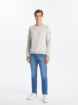 Bisiklet Yaka Uzun Kollu Erkek Sweatshirt