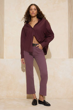 Visne Paca Kesikli Yuksek Bel Crop Flare Jeans TWOSS26JE00001