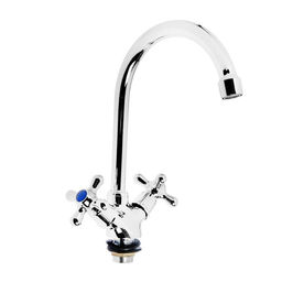 Смеситель для кухни ZEIN Z3101, двухвентильный, высокий излив, хром