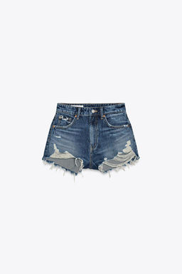 HIGH-WAIST CURVED DENIM SHORTS - Zara фото 29