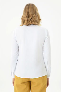 Женская белая базовая рубашка с длинным рукавом - U.s. polo assn фото 5