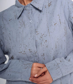 Рубашка #КТ1908, серо-голубой