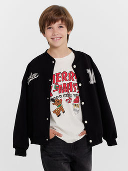 Футболка для мальчиков бежевая новогодняя с печатью - Mark formelle фото 2