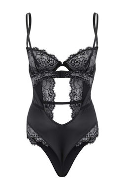 Siyah Saten Fitted Gumus Renk Detayl? Cut Out Body THMSS26BD00007 - Trendyolmilla фото 2