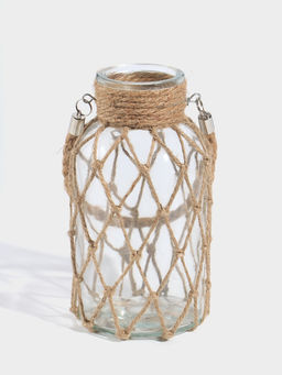 Ваза для цветов с ручкой «Иво», 20×10 см, стекло, прозрачная