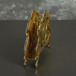 Салфетница «Астерия», 13×2.5×9.5 см, золотистая