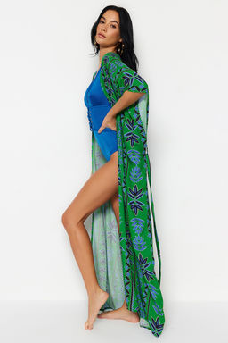 Yesil Etnik Desenli Kimono&Kaftan TBESS23KM00093 - Trendyolmilla фото 5