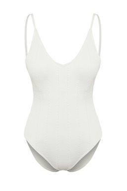 TRENDYOLMILLA Yesil V Yaka Dokulu Regular Mayo TBESS24MA00113  фото 8