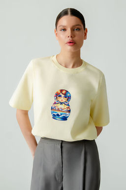 Арт. 3-1157 Футболка женская 44-50 (4 шт) Цвет:бежевый - Калинка фото 17