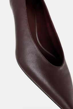 LEATHER KITTEN HEEL SHOES