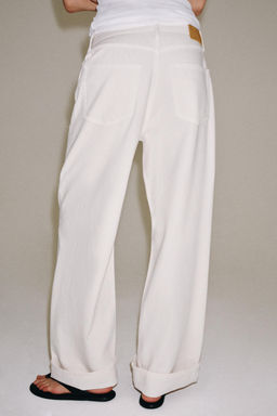 JEANS ZW COLLECTION BAGGY TIRO MEDIO / Blanco roto - Zara фото 3