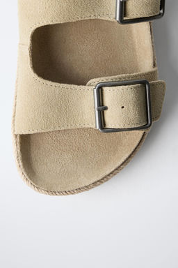LEATHER SANDALS WITH JUTE BUCKLES - Zara фото 6