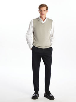 Standart Kal?p V Yaka Erkek Triko S?veter