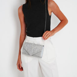 Сумка-клатч на клапане, цвет серебряный - Simaland фото 8