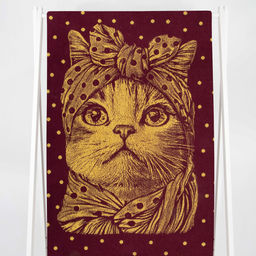 Полотенце махровое 6с102.411ж1 Кошка в горошек(кр.дерево1) 67х150см