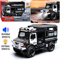 Машина "Трейлер. Полиция" (свет, звук) в коробке