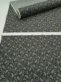 Импорт. хлопок Восточный бутон цв.черный, ш.1.5м, хлопок-100%, 100гр/м.кв - Купава фото 6