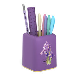 Цена за 1 шт. Набор настольный пластиковый ErichKrause® Forte, Iris, фиолетовый с желтой вставкой