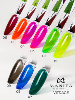 Manita Professional Гель-лак для ногтей c эффектом витража / Vitrage №02, зеленый, 10 мл  фото 4