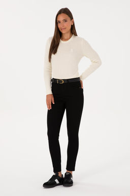 Kad_n Siyah Toothpick Fit Kanvas Pantolon