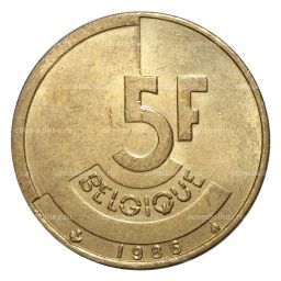 5 франков 1986 года  Надпись на французском (BELGIQUE)