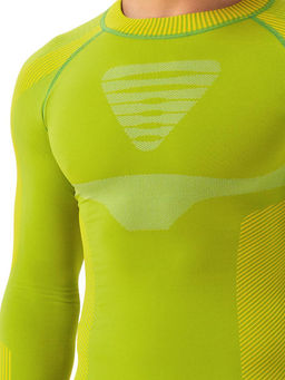 TEKSA Комплект мужской термокальсоны TLP 003+термофуфайка TLS 003 green-yellow