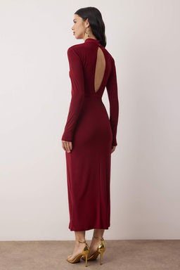 Bordo Aksesuar Detayl? Orme Maxi Astarl? Elbise TPRAW26EL00110