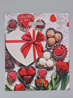 Цена за 50 шт. Пакет "Сладкое сердце", полиэтиленовый с вырубной ручкой, 38 х 45 + 3 см, 50 мкм