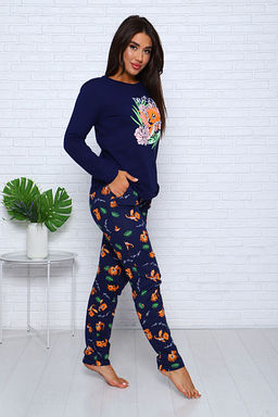 Костюм с брюками, принт, синий (954-1) - Плиона фото 4