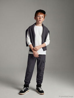 Beli Lastikli Polar Astarl? Erkek ?ocuk Pantolon