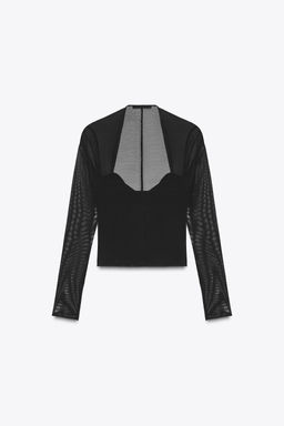 FITTED TOP WITH MATCHING TULLE - Zara фото 6