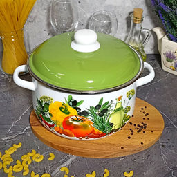 Кастрюля конич. 5,5 л. белосн. Европейская кухня 1с47я - Стальэмаль фото 3