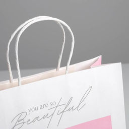 Пакет крафтовый You are so beautiful, 26 30 11,5 см - Дарите счастье фото 4
