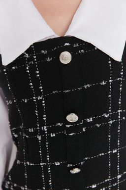 TRENDYOLMILLA Mavi Ekose / Kareli Dokuma Elbise TWOAW23EL00701 фото 9