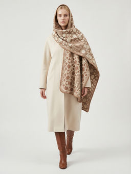 в составе ШЕРСТЬ и КАШЕМИР Большой, мягкий, теплый двусторонний палантин - Tantino фото 10