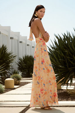 TRENDYOLMILLA Cok Renkli A-Kesim Leopar Desenli Orme Uzun S?k Abiye & Mezuniyet Elbise TPRSS25AE00010 фото 2