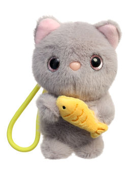 Мягкая игрушка "Котик с рыбкой", 13 см, МИКС