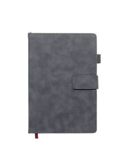Ежедневник недатированный А5, с хлястиком, 128 листов, в линейку, пвх, серый